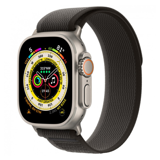 Умные часы Apple Watch Ultra GPS+Cellular 49mm Titanium Case Black/Gray Trail Loop M/L, (MQFH)